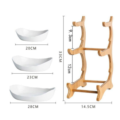 FRUTEIRA DE MESA MODERNA EM BAMBU 2 A 3 ANDARES