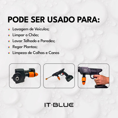 PISTOLA DE ÁGUA SEM FIO - LIMPADOR DE ALTA PRESSÃO