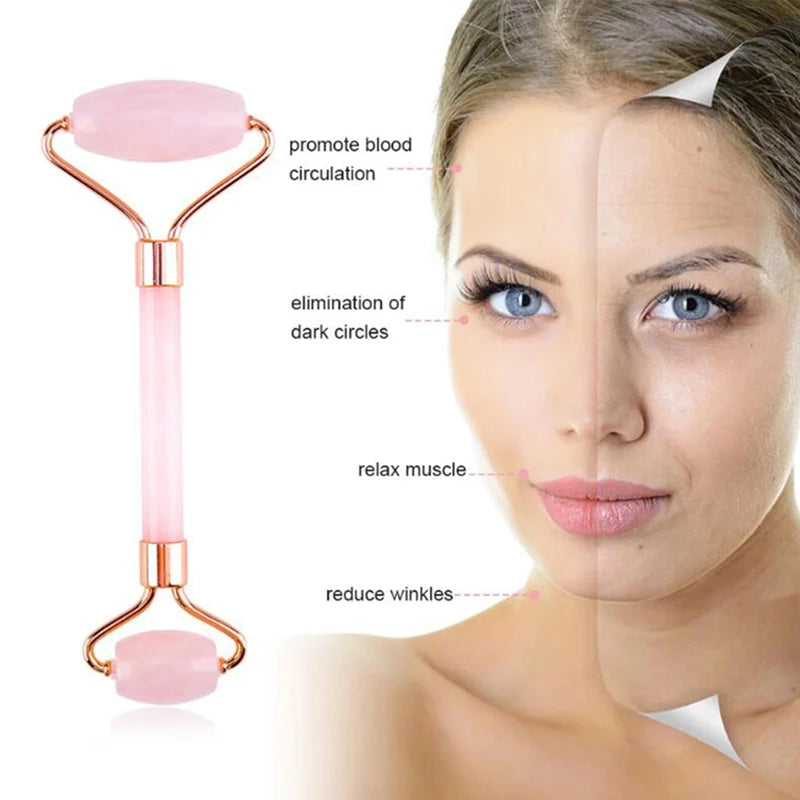 Massageador Facial Rosa de Quartzo