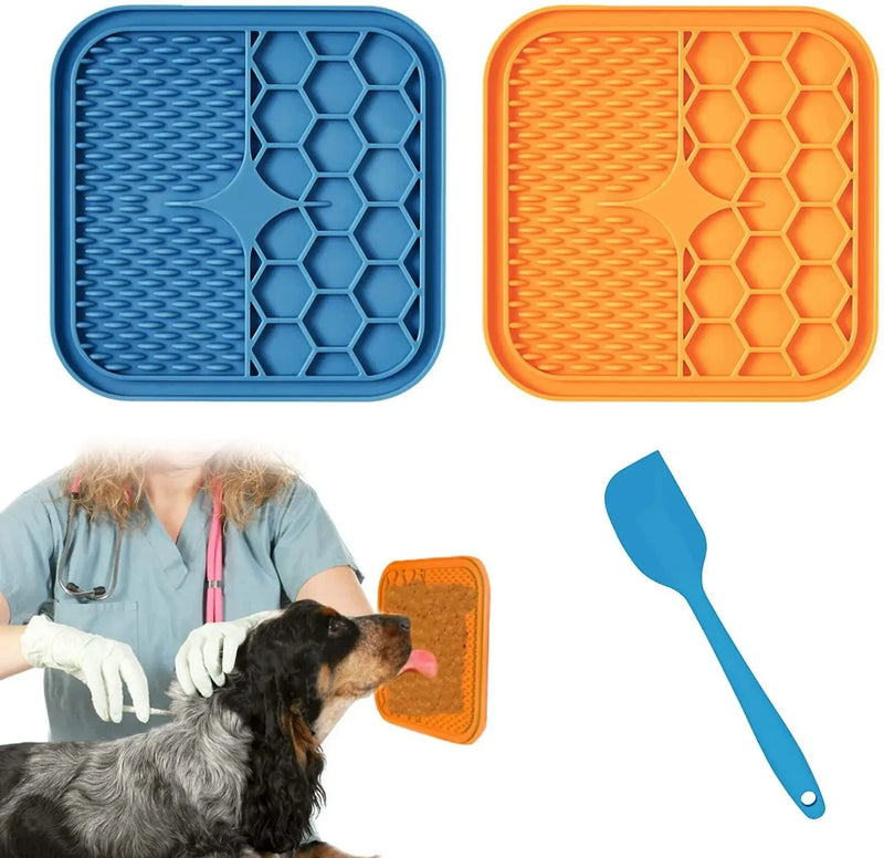 Comedouro De Lamber Lento Silicone Cães e Gatos Comida Stress